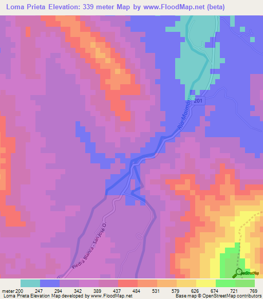 Loma Prieta,Dominican Republic Elevation Map