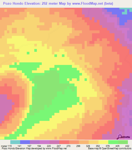 Pozo Hondo,Dominican Republic Elevation Map