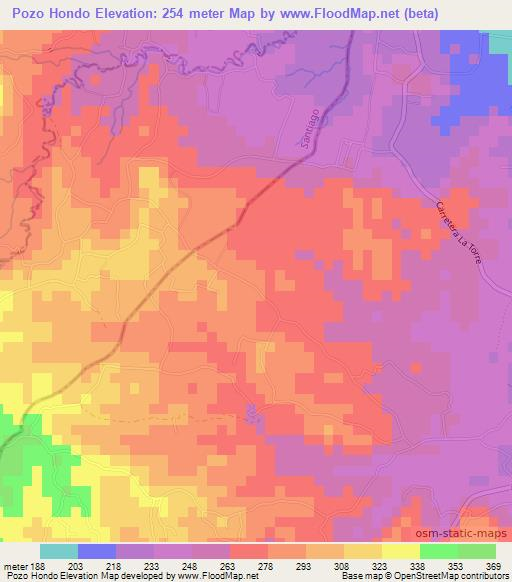 Pozo Hondo,Dominican Republic Elevation Map