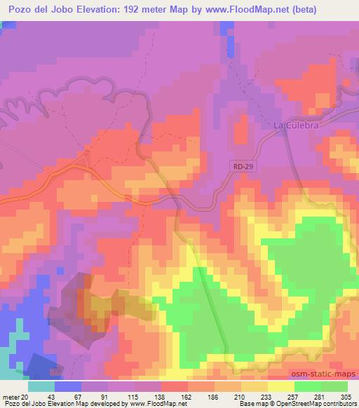 Pozo del Jobo,Dominican Republic Elevation Map