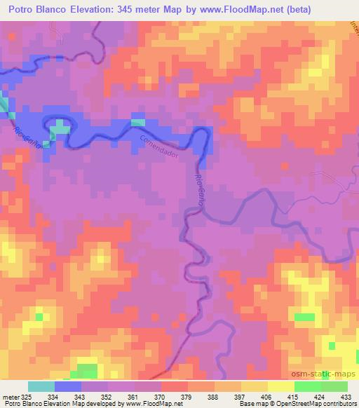 Potro Blanco,Dominican Republic Elevation Map