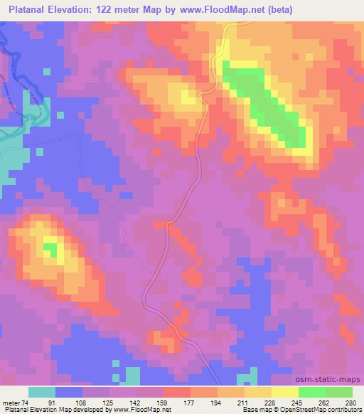 Platanal,Dominican Republic Elevation Map