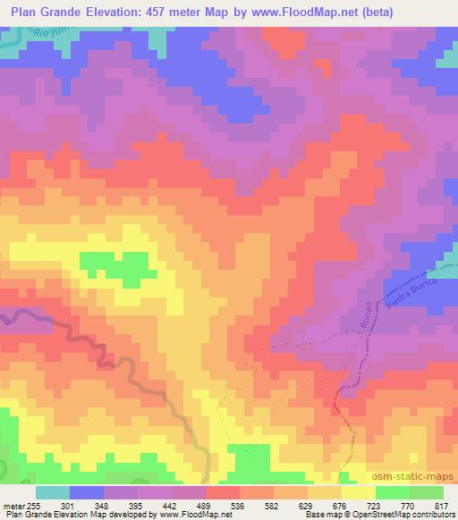 Plan Grande,Dominican Republic Elevation Map