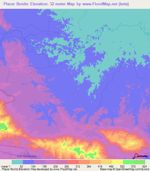 Placer Bonito,Dominican Republic Elevation Map