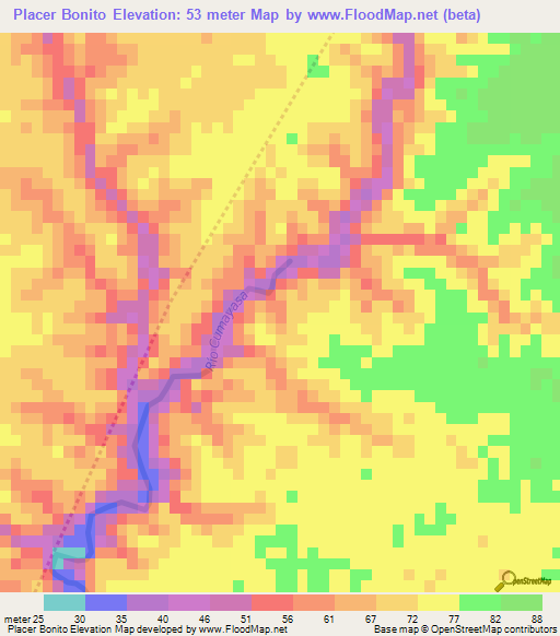 Placer Bonito,Dominican Republic Elevation Map