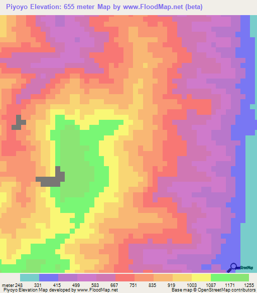 Piyoyo,Dominican Republic Elevation Map