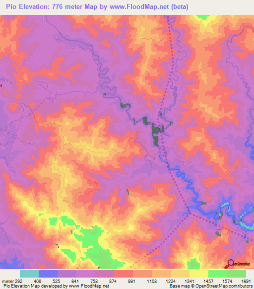 Pio,Dominican Republic Elevation Map