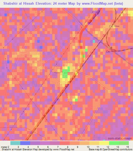 Shabshir al Hissah,Egypt Elevation Map