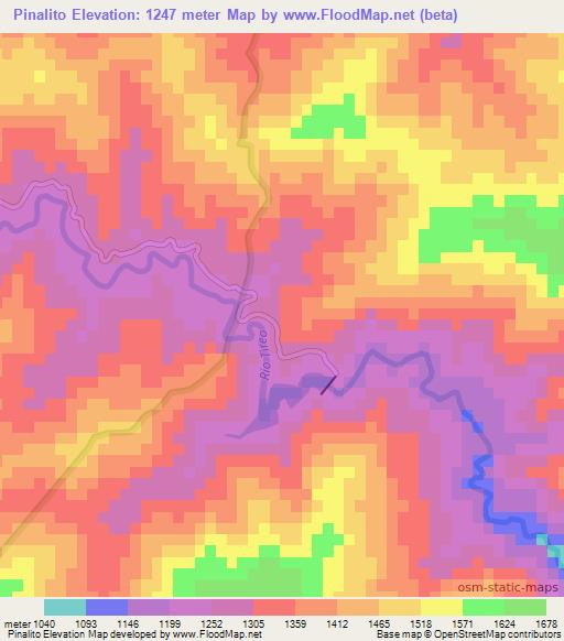 Pinalito,Dominican Republic Elevation Map