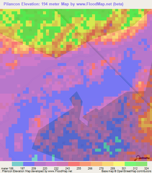 Pilancon,Dominican Republic Elevation Map