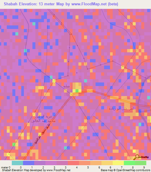 Shabah,Egypt Elevation Map