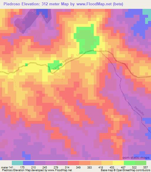 Piedroso,Dominican Republic Elevation Map