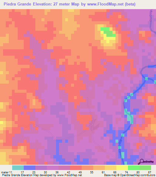 Piedra Grande,Dominican Republic Elevation Map