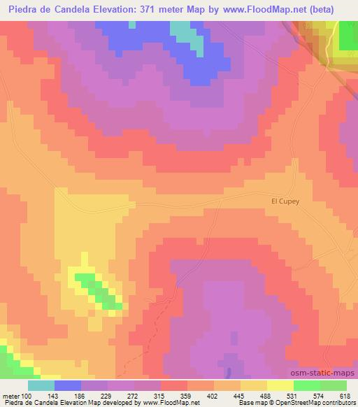 Piedra de Candela,Dominican Republic Elevation Map