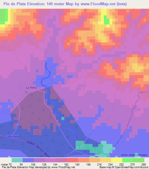 Pie de Plata,Dominican Republic Elevation Map