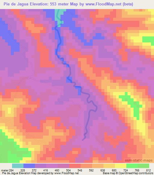 Pie de Jagua,Dominican Republic Elevation Map