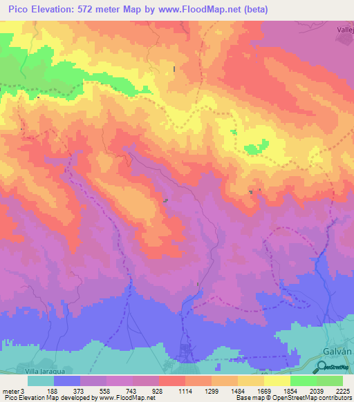 Pico,Dominican Republic Elevation Map