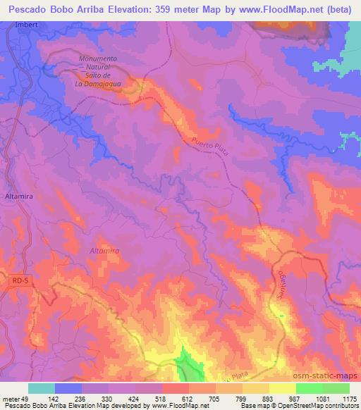 Pescado Bobo Arriba,Dominican Republic Elevation Map