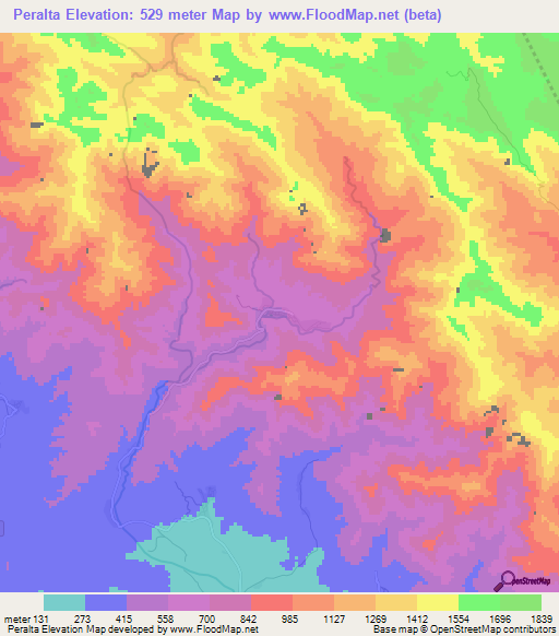 Peralta,Dominican Republic Elevation Map