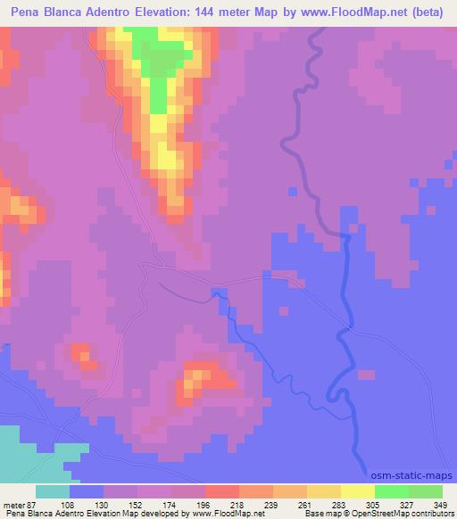 Pena Blanca Adentro,Dominican Republic Elevation Map