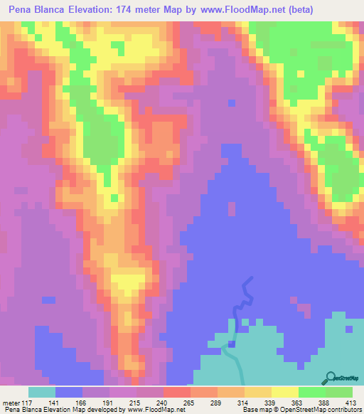 Pena Blanca,Dominican Republic Elevation Map