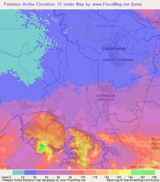 Peladero Arriba,Dominican Republic Elevation Map