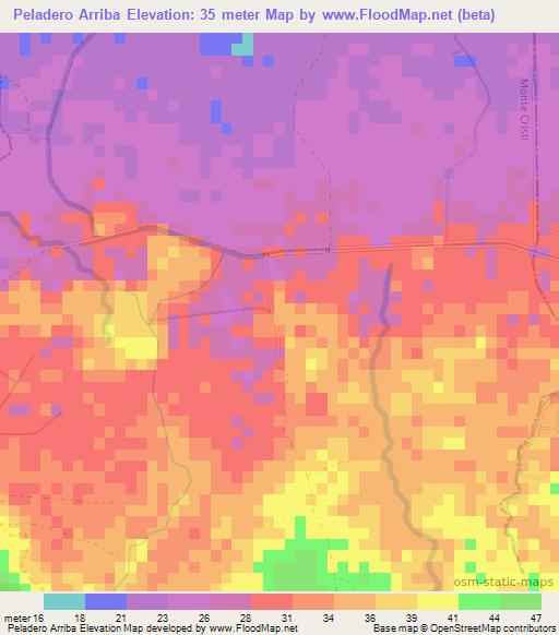 Peladero Arriba,Dominican Republic Elevation Map