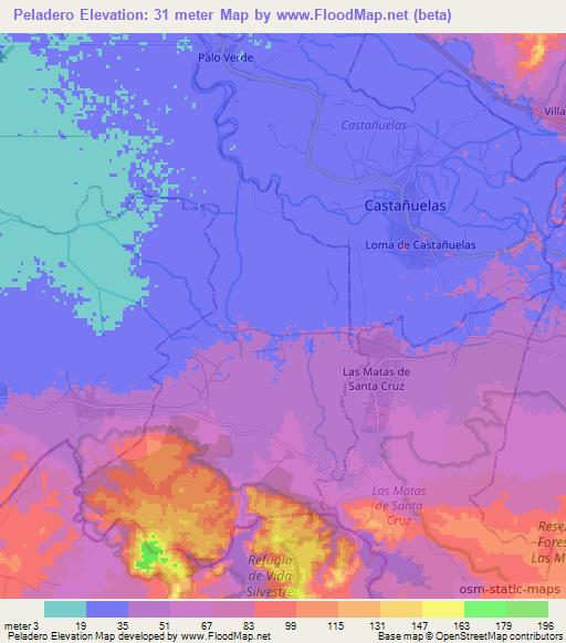 Peladero,Dominican Republic Elevation Map