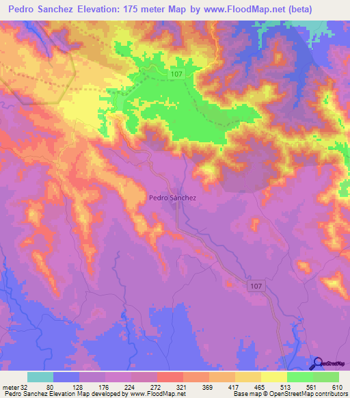 Pedro Sanchez,Dominican Republic Elevation Map