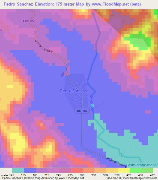 Pedro Sanchez,Dominican Republic Elevation Map