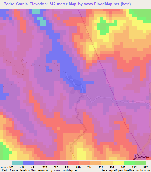 Pedro Garcia,Dominican Republic Elevation Map