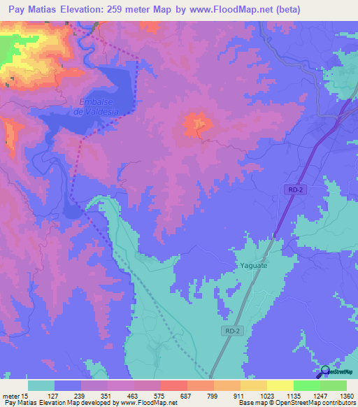 Pay Matias,Dominican Republic Elevation Map