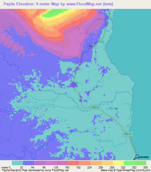 Payita,Dominican Republic Elevation Map