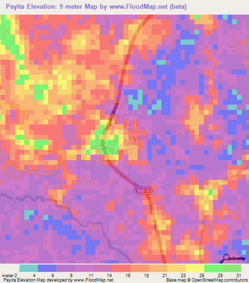 Payita,Dominican Republic Elevation Map