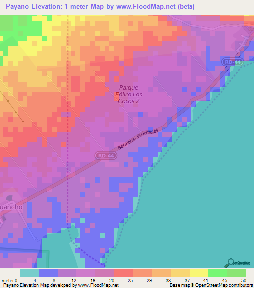 Payano,Dominican Republic Elevation Map