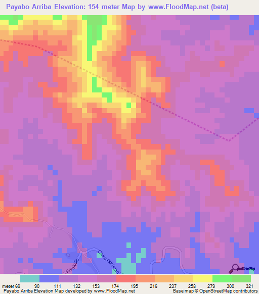 Payabo Arriba,Dominican Republic Elevation Map