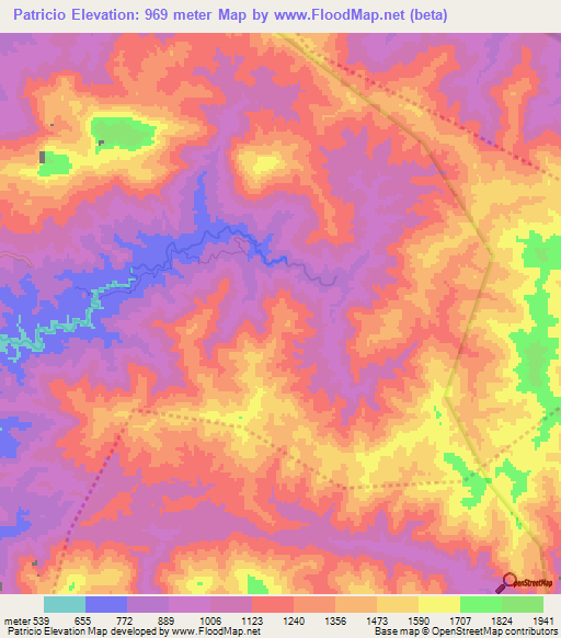 Patricio,Dominican Republic Elevation Map