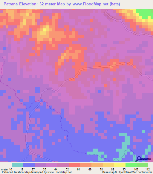 Patrana,Dominican Republic Elevation Map