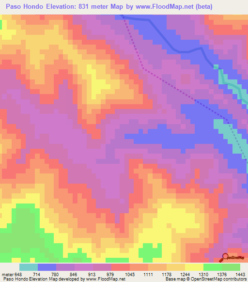 Paso Hondo,Dominican Republic Elevation Map