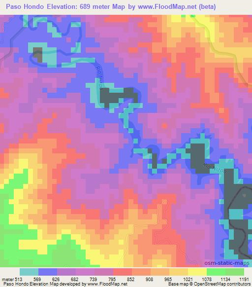 Paso Hondo,Dominican Republic Elevation Map