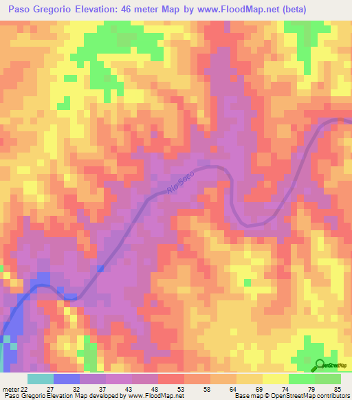 Paso Gregorio,Dominican Republic Elevation Map