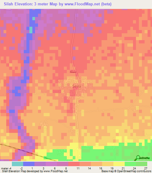 Silah,Egypt Elevation Map