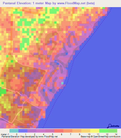 Pantanal,Dominican Republic Elevation Map