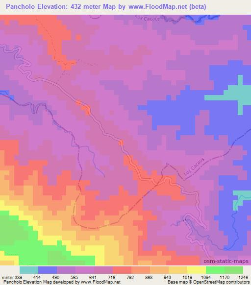 Pancholo,Dominican Republic Elevation Map