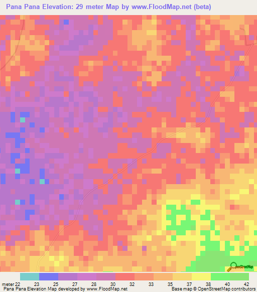 Pana Pana,Dominican Republic Elevation Map