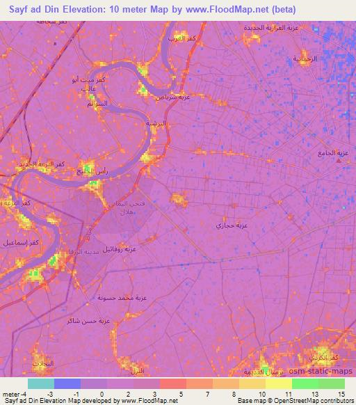 Sayf ad Din,Egypt Elevation Map