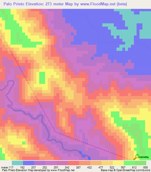 Palo Prieto,Dominican Republic Elevation Map