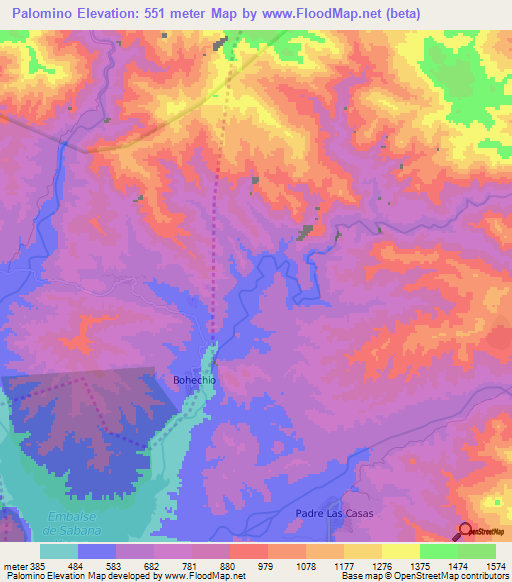 Palomino,Dominican Republic Elevation Map