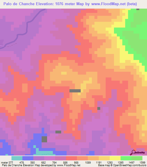 Palo de Chanche,Dominican Republic Elevation Map