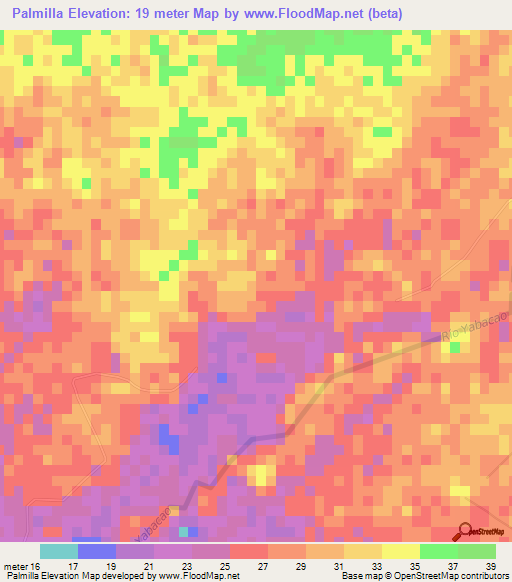 Palmilla,Dominican Republic Elevation Map